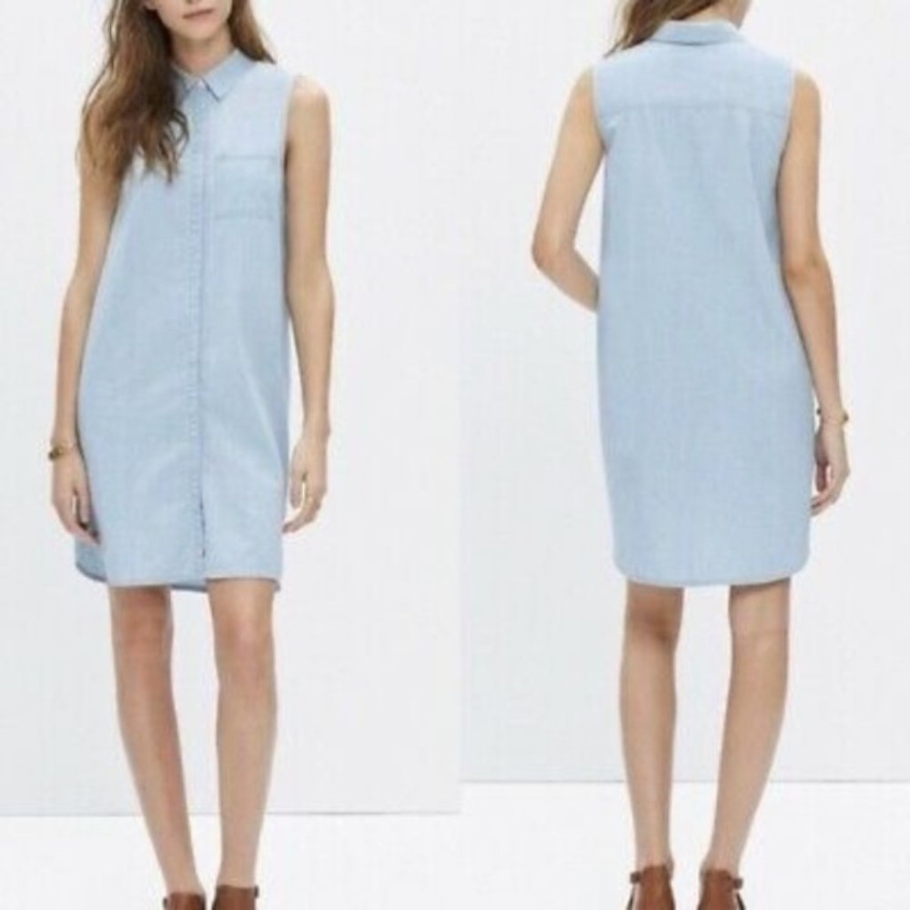 Madewell Dress S Light Blue Chambray Shirt Dress